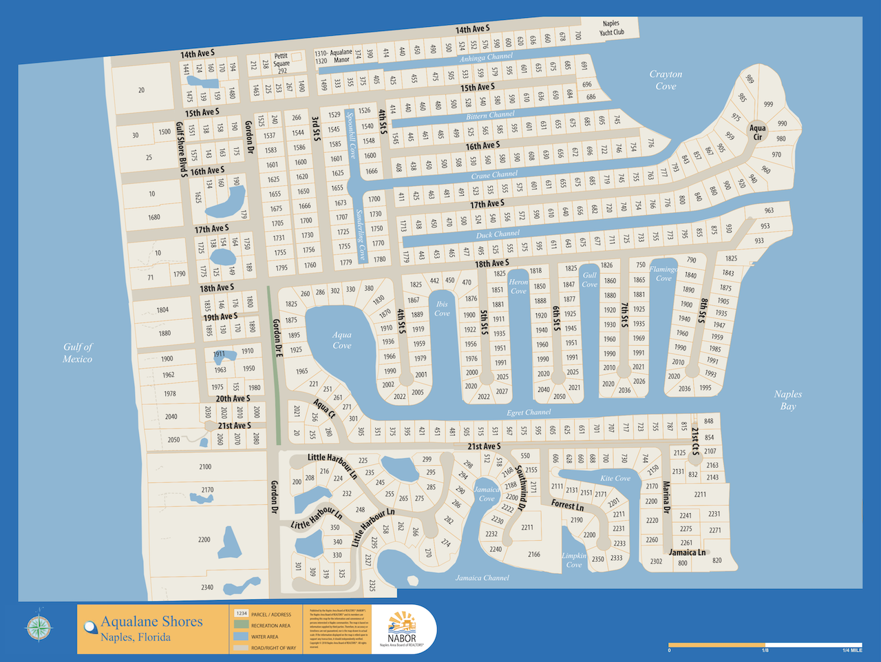 Aqualane Shores map